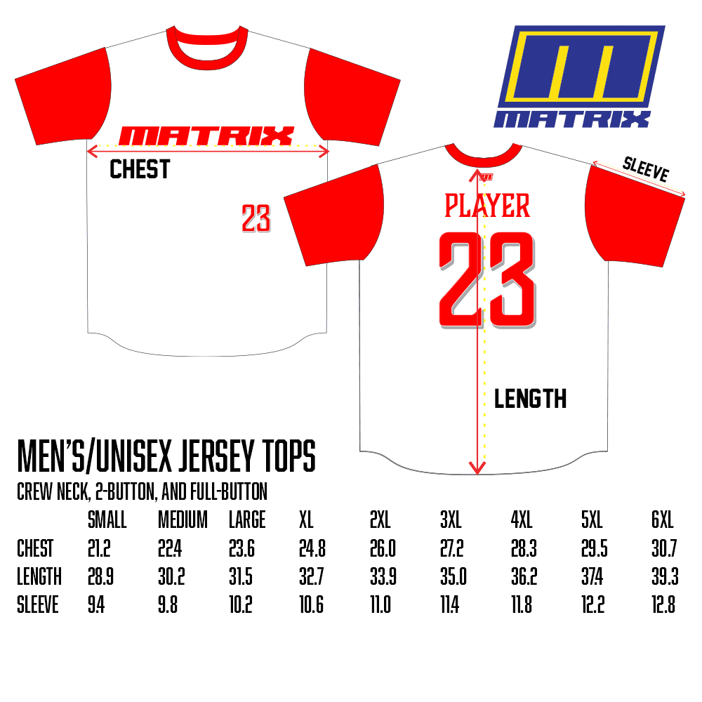 Sammy Swindell mockup example crew shirt for pre-sale sizing chart