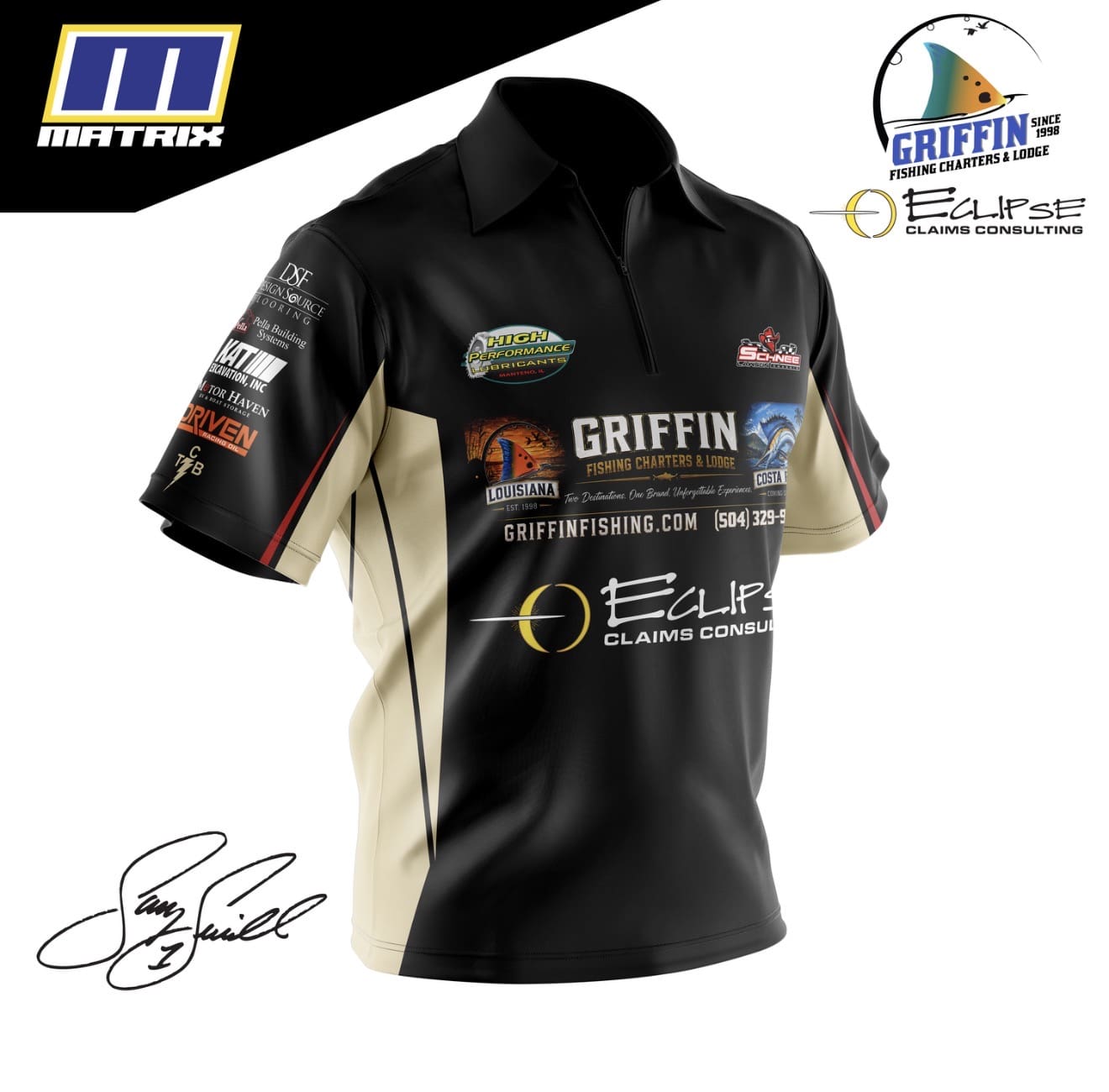 Sammy Swindell mockup example crew shirt for pre-sale