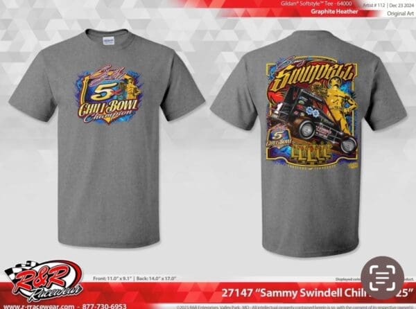 Sammy Swindell Chili Bowl 2025 Grey T-Shirt